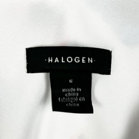 Halogen Ruffle Blouse Top White Floral Sleeveless Nordstrom Womens Size Small - Picture 6 of 11